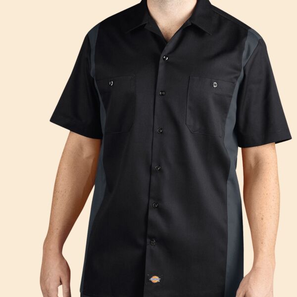 Men's Two-Tone Short-Sleeve Work Shirt Thumbnail