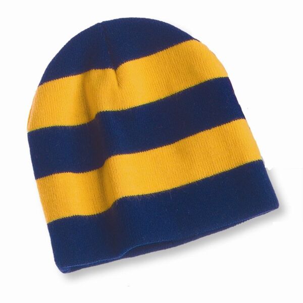 Rugby Striped 8" Knit Beanie Thumbnail
