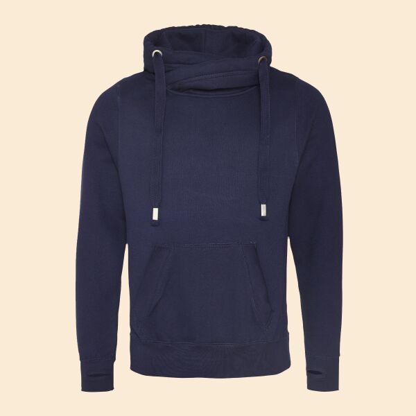 Men's Heavyweight Cross Over Neck Hooded Sweatshirt Thumbnail