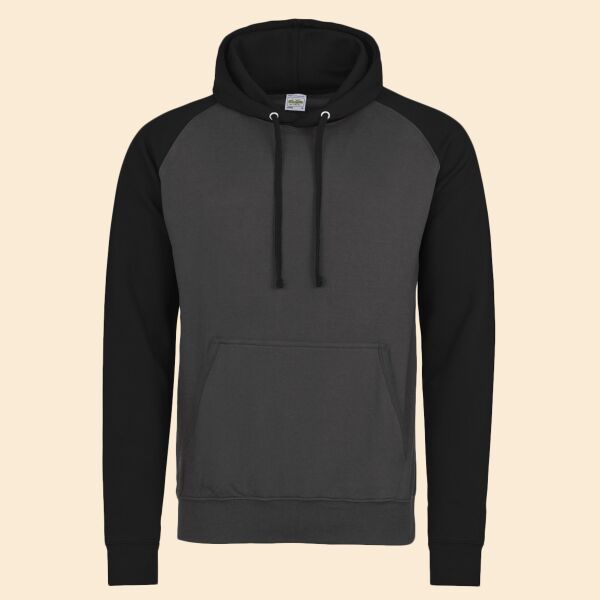 Adult 80/20 Midweight Contrast Baseball Hooded Sweatshirt Thumbnail