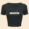 Ladies' Poly-Cotton Crop T-Shirt Thumbnail
