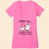 Ladies' Jersey Short-Sleeve Deep V-Neck T-Shirt Thumbnail